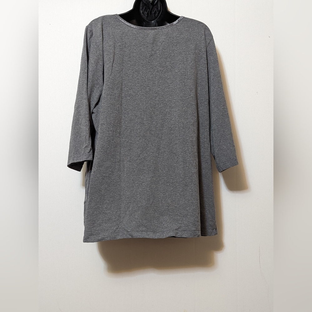 Women's Catherine’s Suprema Collection Gray 3/4 Sleeve Shirt Size 2X
